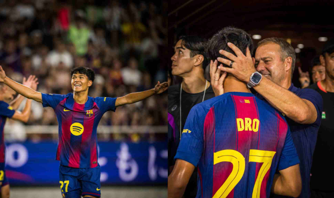 Flick đôn tài năng trẻ 17 tuổi của La Masia – Pedro – người đã ghi bàn ngay trận ra mắt tiền mùa giả